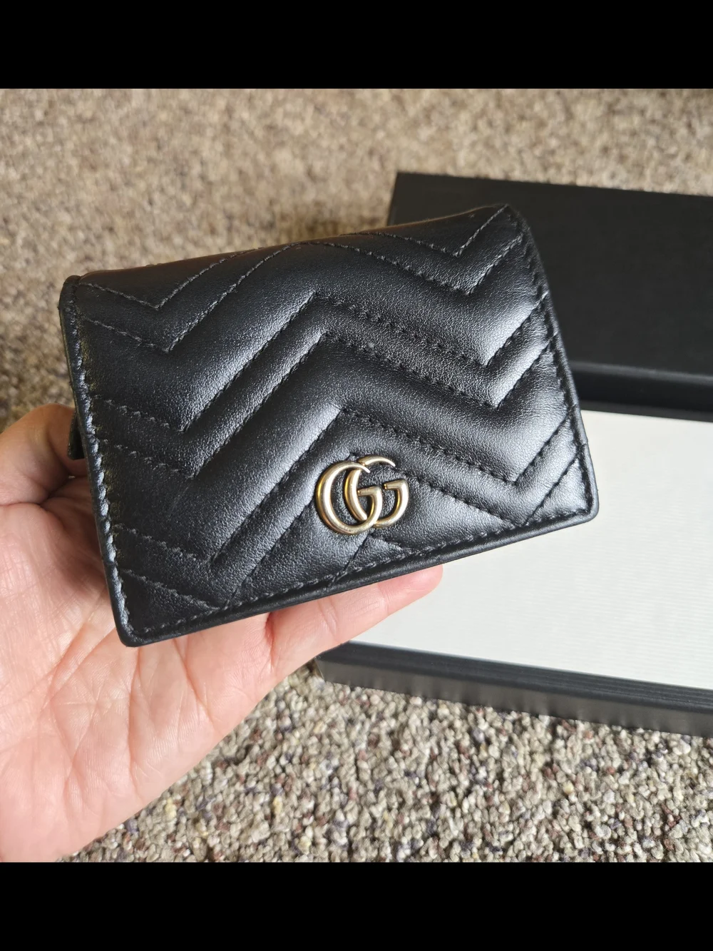 Gucci Black Quilted Leather Wallet - GG Marmont - Picture 10 of 16